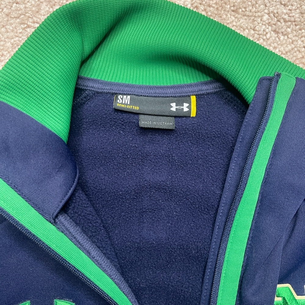 Under Armour Women's Navy and Green Notre Dame Jacket - Picture 3 of 7